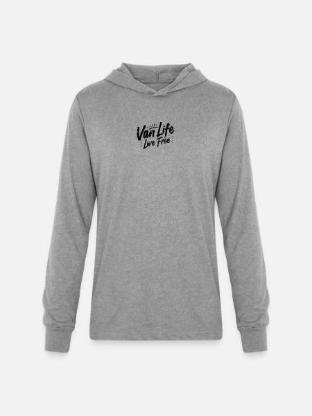 Van Life - Nocturnal Silhouette Sunburst - Unisex Long Sleeve Hoodie Shirt - heather grey