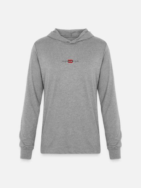 Amsterdam Flag Heartbeat - Unisex Long Sleeve Hoodie Shirt - heather grey