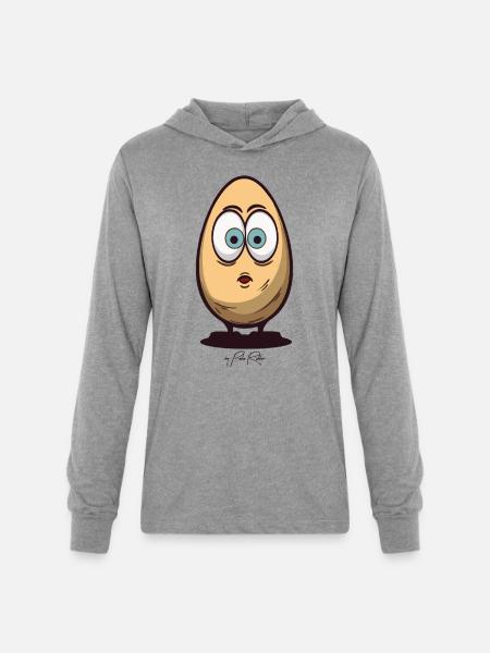 Surprised Egg - Unisex Long Sleeve Hoodie Shirt - heather grey