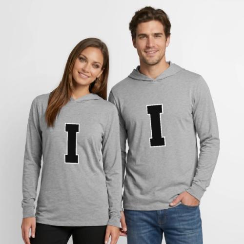 Varsity Letter I Collegiate Monogram - Unisex Long Sleeve Hoodie Shirt