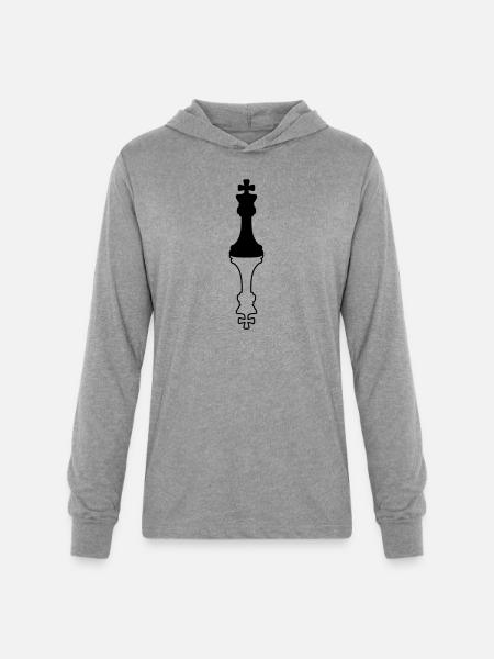 Shadow Chess King - Unisex Long Sleeve Hoodie Shirt - heather grey