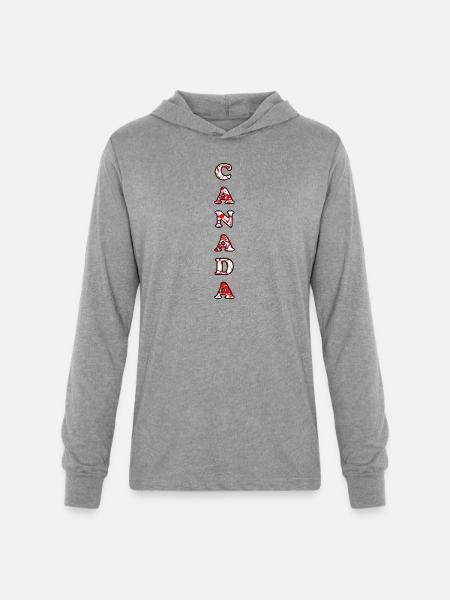 Vertical Canada Day - Unisex Long Sleeve Hoodie Shirt - heather grey