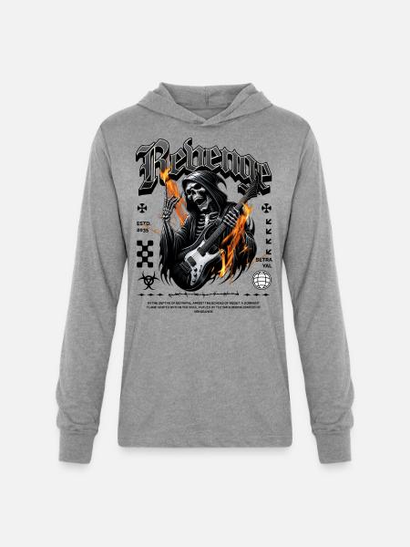 Revenge Skeleton - Unisex Long Sleeve Hoodie Shirt - heather grey