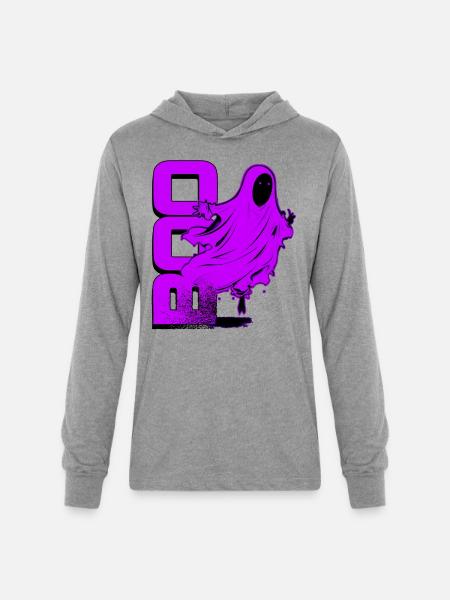 Ghost Of Disapproval - Purple Halftone - Unisex Long Sleeve Hoodie Shirt - heather grey