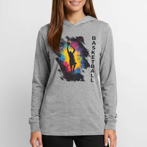 High Energy Basketball Paint Splatter Art - Unisex Long Sleeve Hoodie Shirt
