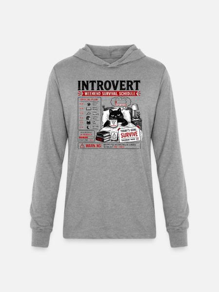 Introvert Weekend Survival Schedule - Unisex Long Sleeve Hoodie Shirt - heather grey