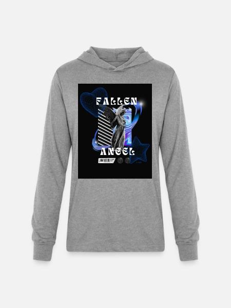 Fallen Angel - Unisex Long Sleeve Hoodie Shirt - heather grey