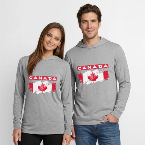 Canada, Inspired by the Canadian flag - Unisex Long Sleeve Hoodie Shirt