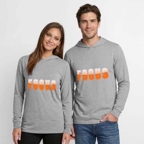 FOCUS Vibrant Orange Motivational Word Design - Unisex Long Sleeve Hoodie Shirt