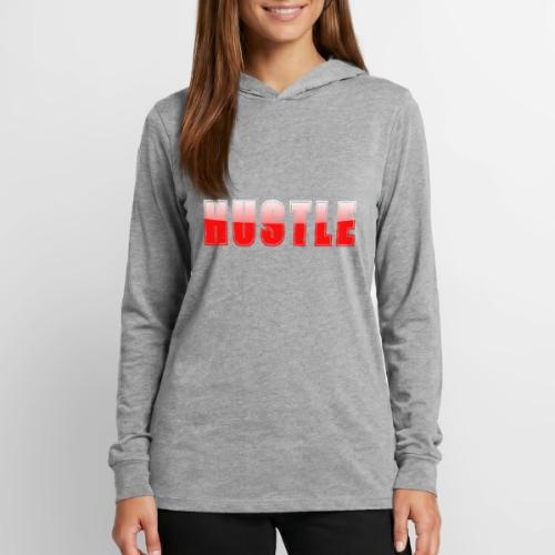 HUSTLE Bold Red Motivational Typography Design - Unisex Long Sleeve Hoodie Shirt