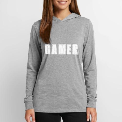 Gamer Collegiate White Text Design - Unisex Long Sleeve Hoodie Shirt