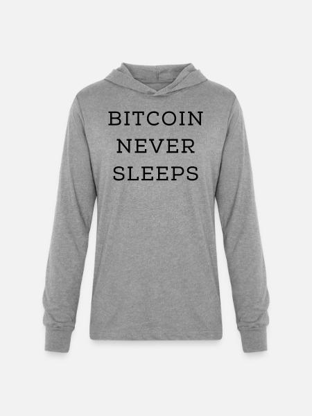 Bitcoin never sleeps hippie - Unisex Long Sleeve Hoodie Shirt - heather grey