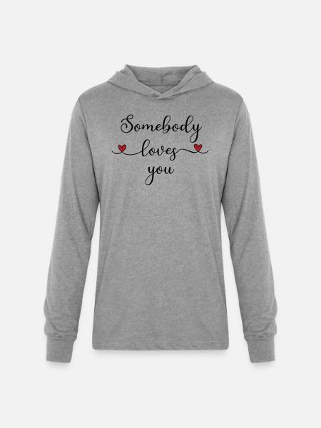 Somebody loves you - Unisex Long Sleeve Hoodie Shirt - heather grey