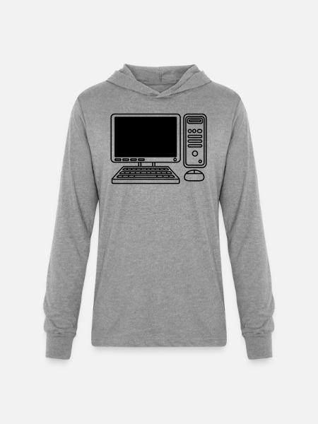 screen keyboard mouse computer - Unisex Long Sleeve Hoodie Shirt - heather grey