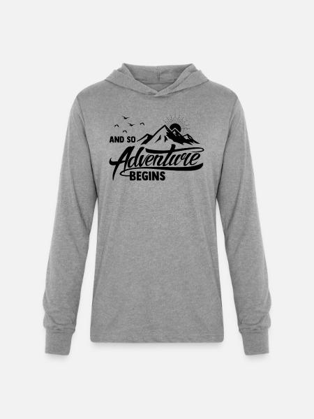 AND SO Adventure BEGINS - Unisex Long Sleeve Hoodie Shirt - heather grey