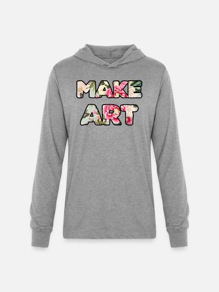 Make Art roses - Unisex Long Sleeve Hoodie Shirt - heather grey