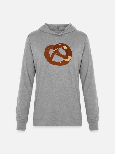 Pretzel - Unisex Long Sleeve Hoodie Shirt - heather grey