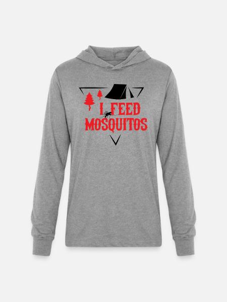 I FEED MOSQUITOS nostalgia - Unisex Long Sleeve Hoodie Shirt - heather grey