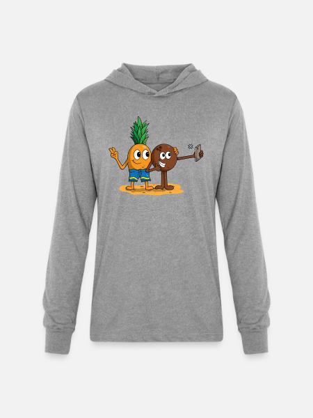 Pineapple And Coconut Selfie - Unisex Long Sleeve Hoodie Shirt - heather grey