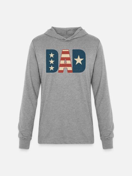 DAD 4th of July - Unisex Long Sleeve Hoodie Shirt - heather grey