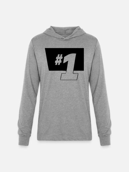 1 - Unisex Long Sleeve Hoodie Shirt - heather grey