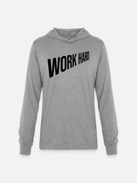 Design work hard - Unisex Long Sleeve Hoodie Shirt - heather grey