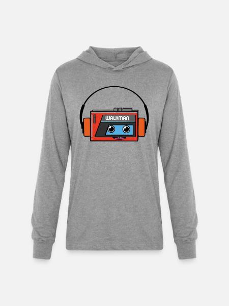 walkman - Unisex Long Sleeve Hoodie Shirt - heather grey