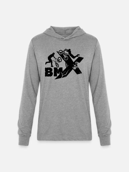BMX Rider - Unisex Long Sleeve Hoodie Shirt - heather grey