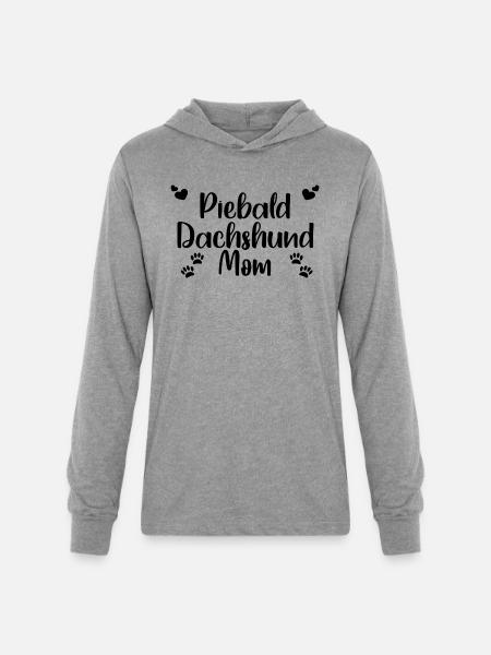 Piebald Dachshund Mom - Unisex Long Sleeve Hoodie Shirt - heather grey