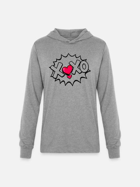 XOXO - Unisex Long Sleeve Hoodie Shirt - heather grey