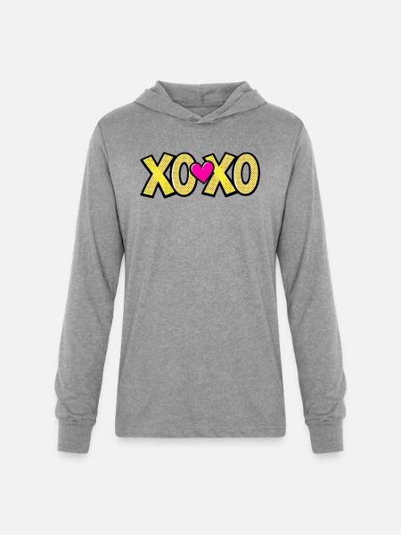 XOXO - Unisex Long Sleeve Hoodie Shirt - heather grey