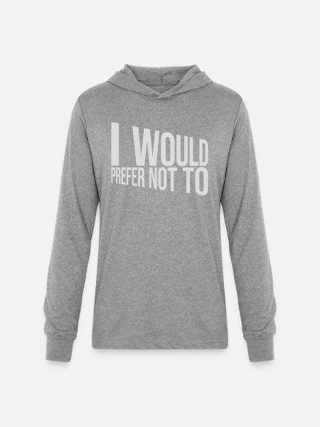 I prefer not to - Unisex Long Sleeve Hoodie Shirt - heather grey