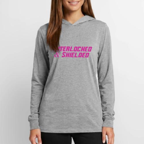 INTERLOCKED & SHIELDED - FUCHSIA DESIGN - Unisex Long Sleeve Hoodie Shirt