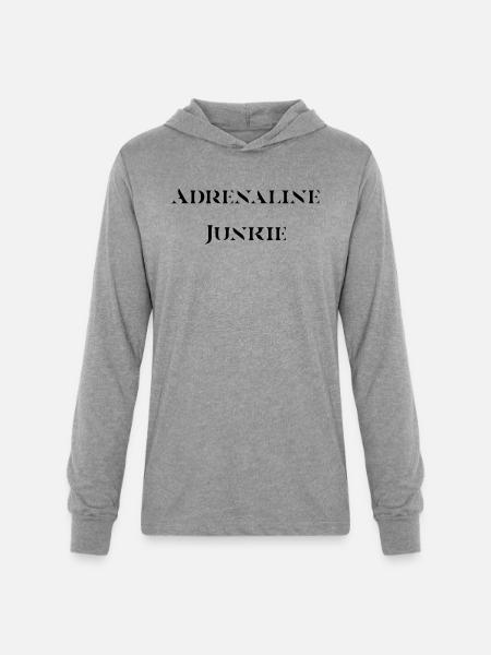 Adrenaline Junkie - Unisex Long Sleeve Hoodie Shirt - heather grey