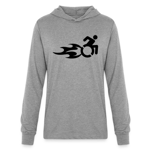 Fast wheelchair user with flames # - Unisex Long Sleeve Hoodie Shirt