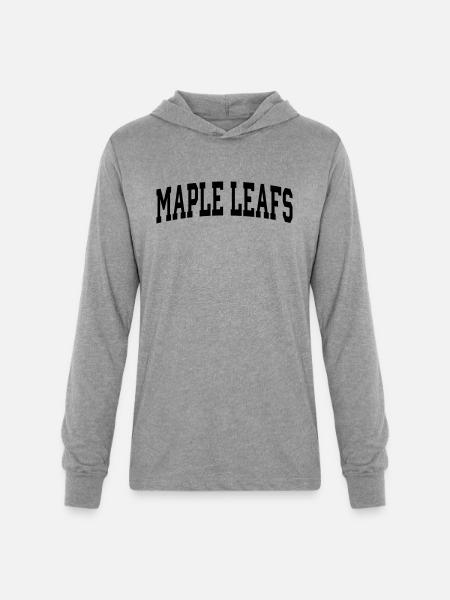 Maple Leafs-block - Unisex Long Sleeve Hoodie Shirt - heather grey