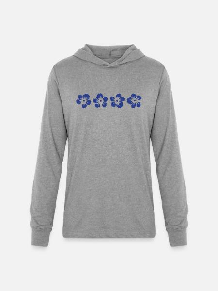 hawaii hibiscus flower - Unisex Long Sleeve Hoodie Shirt - heather grey