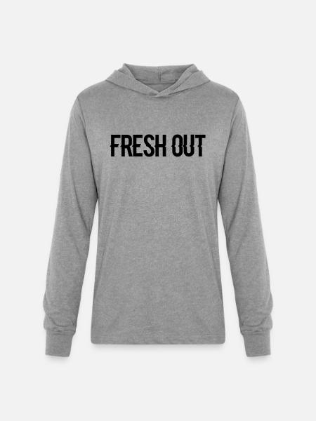 fresh out - Unisex Long Sleeve Hoodie Shirt - heather grey