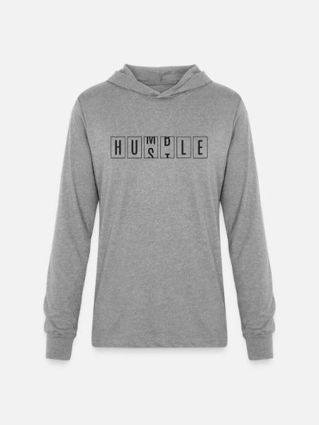 Hustle, Humble. - Unisex Long Sleeve Hoodie Shirt - heather grey