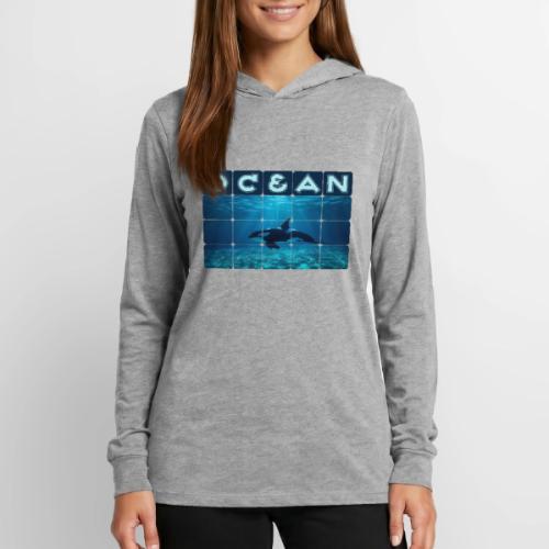 Ocean: Orca in Motion - Unisex Long Sleeve Hoodie Shirt