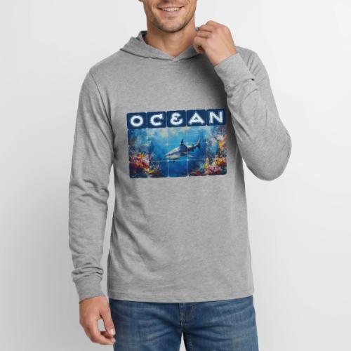 Ocean: Synthwave Shark - Unisex Long Sleeve Hoodie Shirt