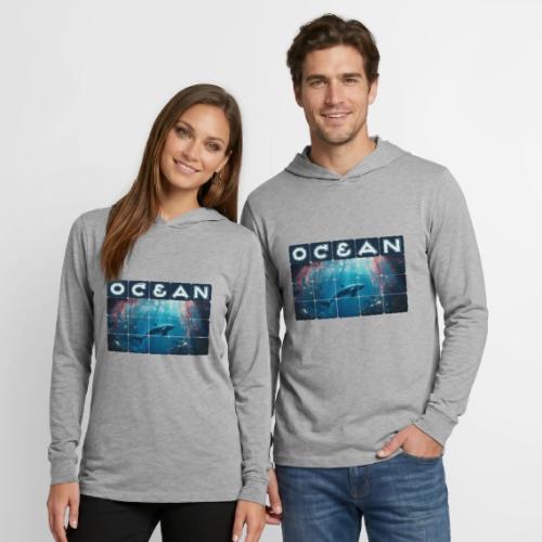 Ocean: Blue Grace - Unisex Long Sleeve Hoodie Shirt