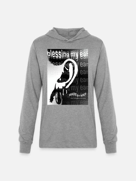 Echo Ear Blessing Halftone Art - Unisex Long Sleeve Hoodie Shirt - heather grey