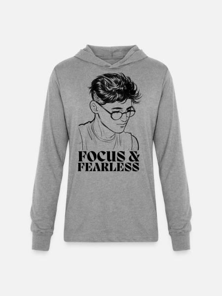 Focus and Fearless - Unisex Long Sleeve Hoodie Shirt - heather grey