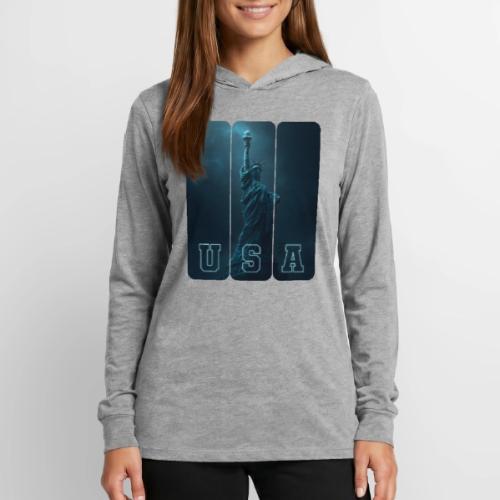 Neon Liberty USA Triptych - Unisex Long Sleeve Hoodie Shirt