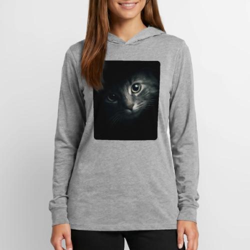 Cat Face in Shadow Close-Up Design - Unisex Long Sleeve Hoodie Shirt