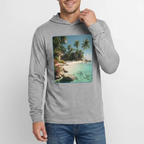 Serene Tropical Beach Floral Design - Unisex Long Sleeve Hoodie Shirt