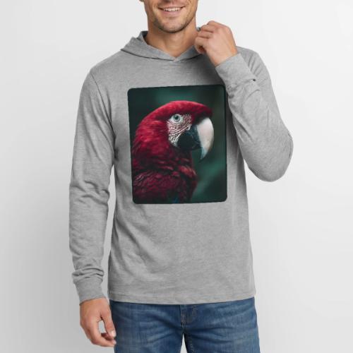 Red Green Macaw Bird Portrait Design - Unisex Long Sleeve Hoodie Shirt