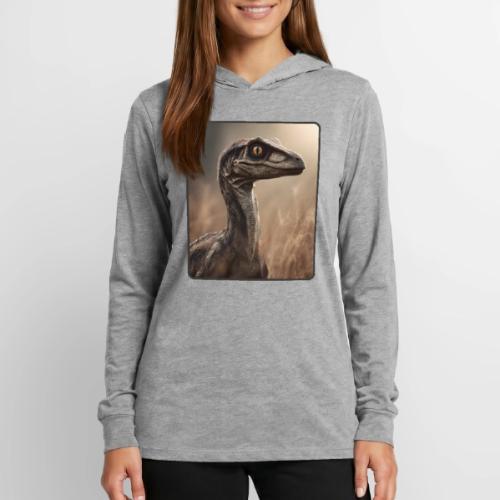 Velociraptor Feathered Portrait Design - Unisex Long Sleeve Hoodie Shirt