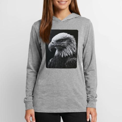 Black White Bald Eagle Design - Unisex Long Sleeve Hoodie Shirt